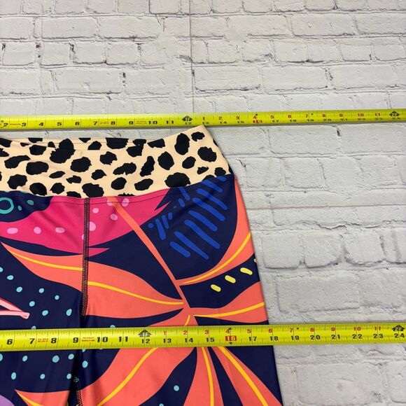 Loony Legs Women Leggings Size XL X-Large Colorful Artsy Tropical D044 -7 - Picture 3 of 16
